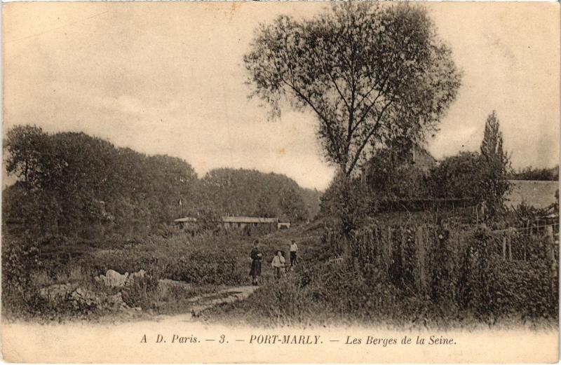 Carte postale ancienne Port-Marly Les Berges de la Seine France