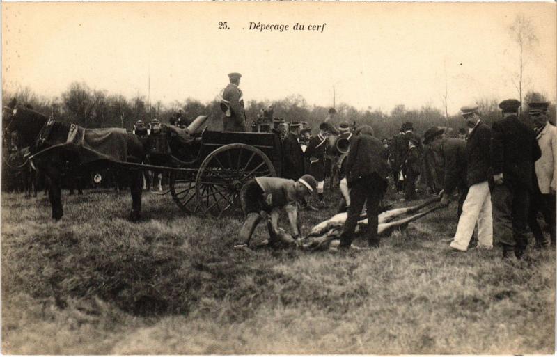 Carte postale ancienne Depecage du cerf France