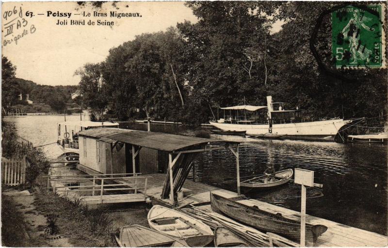 Carte postale ancienne Poissy Le Bras Migneaux France à Poissy