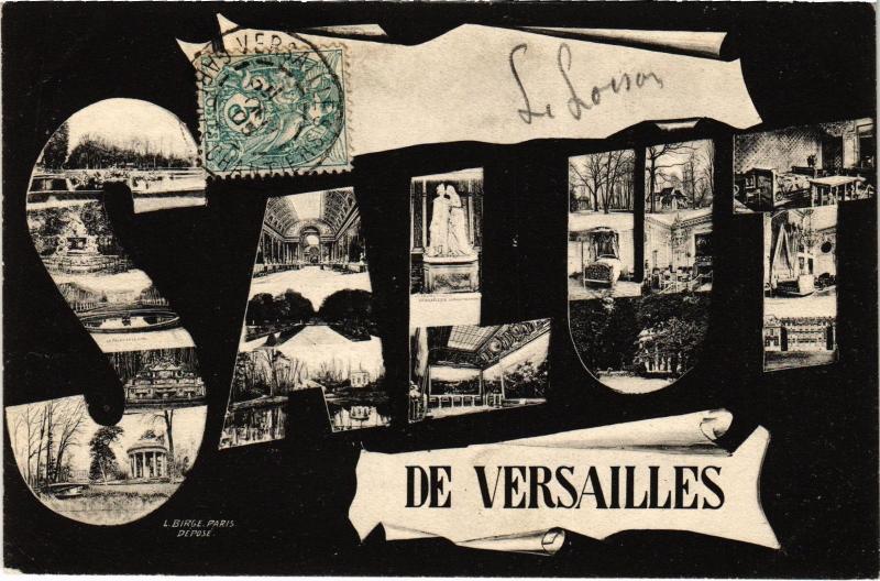 Carte postale ancienne Salut de Versailles France à Versailles
