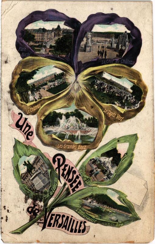 Carte postale ancienne Une Pensee de Versailles France à Versailles