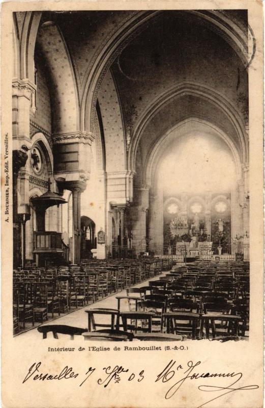 Carte postale ancienne Rambouillet Interieur de l'Eglise France à Rambouillet