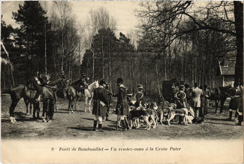 Carte postale ancienne Rambouillet Un rendez-vous a la Croix Pater France à Rambouillet