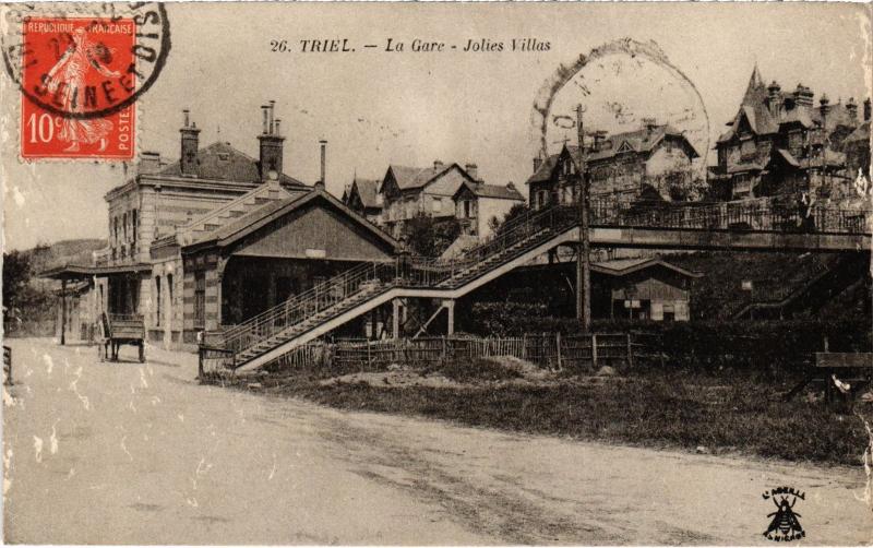 Carte postale ancienne Triel La Gare, Jolies Villas France