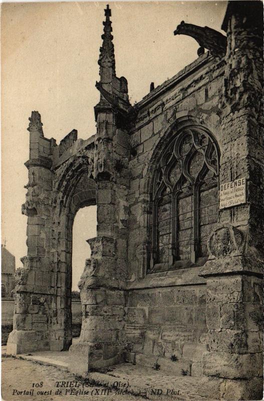 Carte postale ancienne Triel Portail ouest de l'Eglise France