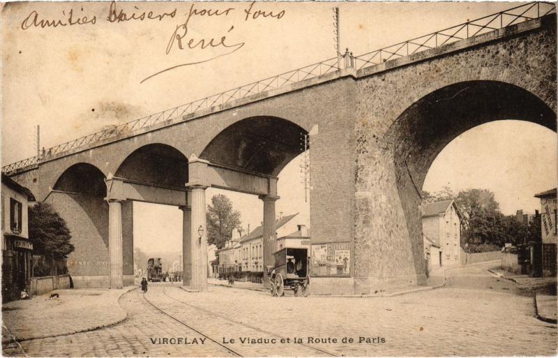 Carte postale ancienne Viroflay Le Viaduc et la Route de Paris France à Viroflay