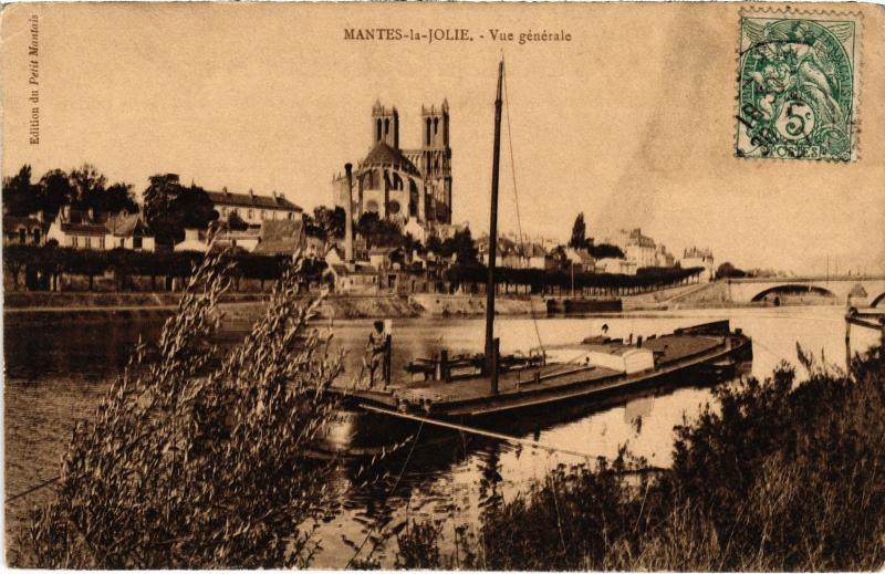 Carte postale ancienne Mantes la Jolie Vue Generale France à Mantes-la-Jolie