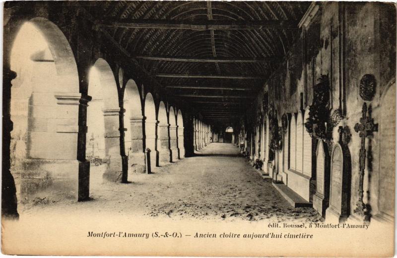 Carte postale ancienne Montfort l'Amaury Ancien cloitre aujourd'hui cimetiere France à Montfort-l'Amaury