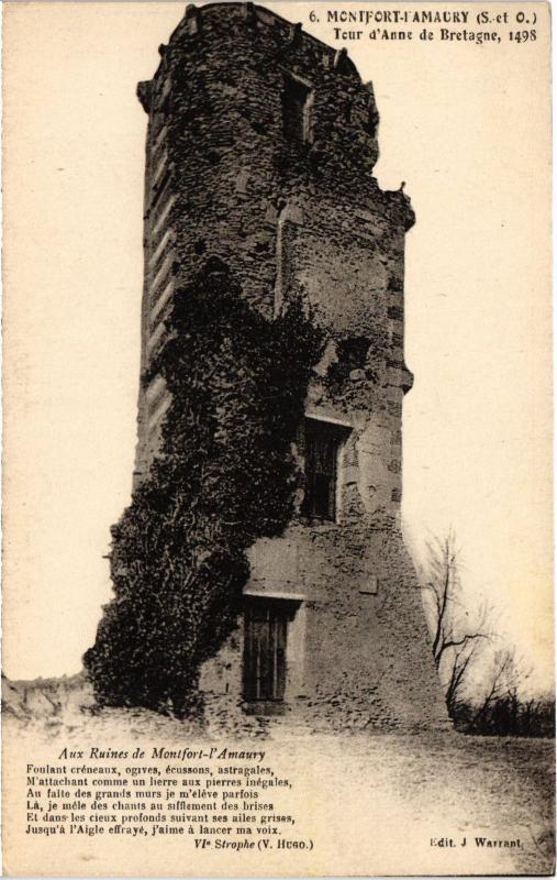Carte postale ancienne Montfort l'Amaury Tour d'Anne de Bretagne France à Montfort-l'Amaury