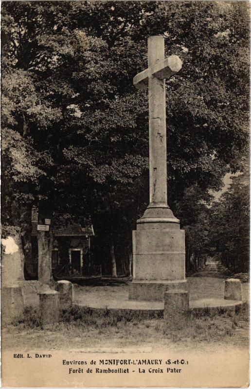 Carte postale ancienne Montfort l'Amaury Foret de Rambouillet, La Croix France à Montfort-l'Amaury