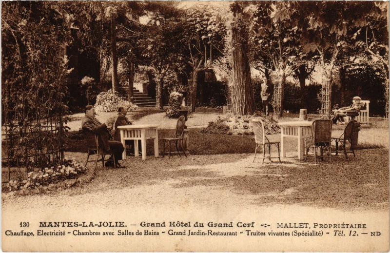 Carte postale ancienne Mantes la Jolie Grand Hotel du Grand Cerf France à Mantes-la-Jolie