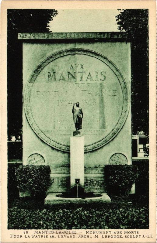 Carte postale ancienne Mantes la Jolie Monument aux Morts France à Mantes-la-Jolie