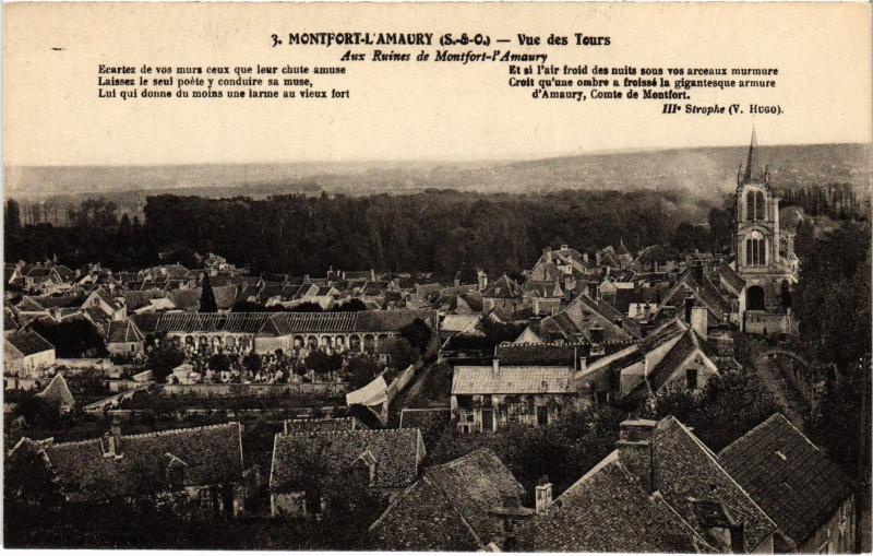Carte postale ancienne Montfort l'Amaury Vue des Tours France à Montfort-l'Amaury