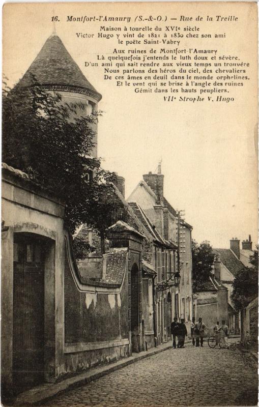 Carte postale ancienne Montfort l'Amaury Rue de la Treille France à Montfort-l'Amaury