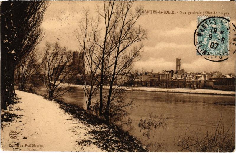 Carte postale ancienne Mantes la Jolie Vue Generale France à Mantes-la-Jolie