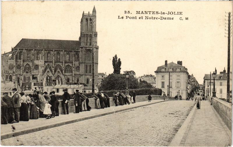 Carte postale ancienne Mantes la Jolie Le Pont et Notre-Dame France à Mantes-la-Jolie