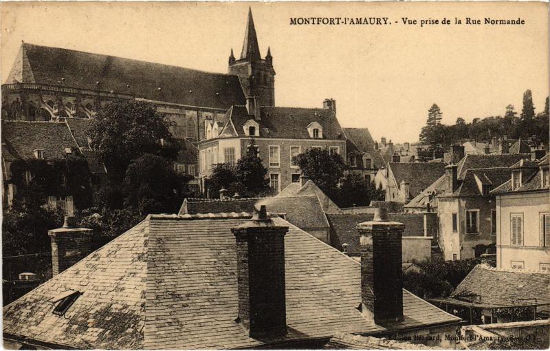 Carte postale ancienne Montfort l'Amaury Vue prise de la Rue Normande France à Montfort-l'Amaury