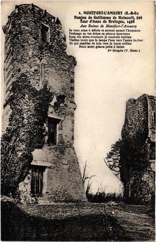 Carte postale ancienne Montfort l'Amaury Donjon de Guillaume de Halnault France à Montfort-l'Amaury