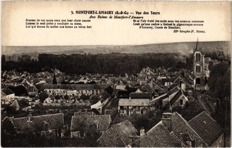 Carte postale ancienne Montfort l'Amaury Vue des Tours France à Montfort-l'Amaury