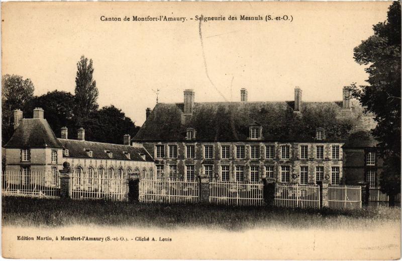 Carte postale ancienne Montfort l'Amaury Seigneurie des Mesnuls France à Montfort-l'Amaury