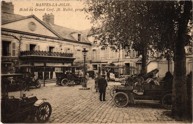 Carte postale ancienne Mantes la Jolie Hotel du Grand France à Mantes-la-Jolie