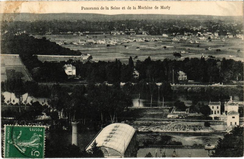 Carte postale ancienne Marly le Roi Panorama de la Seine et de la Machine France à Marly-le-Roi