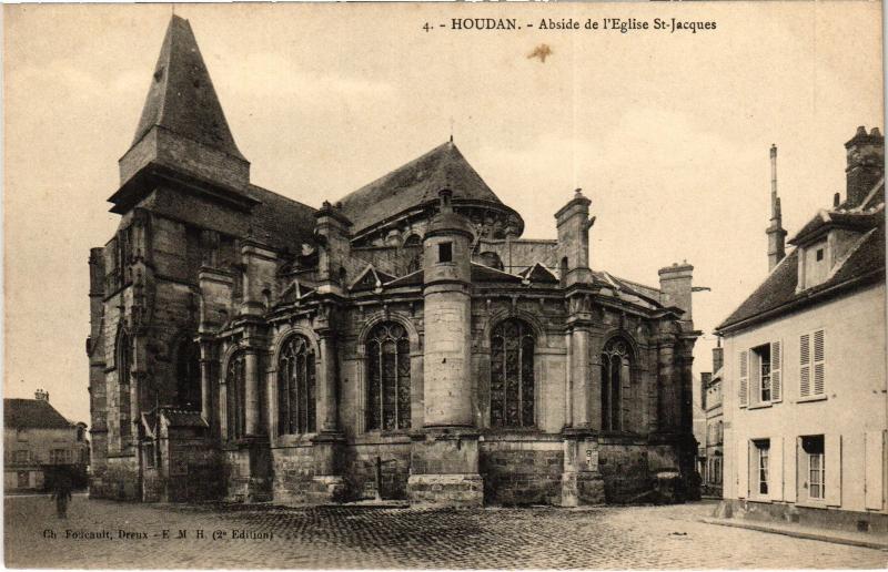 Carte postale ancienne Houdan Abside de l'Eglise Saint-Jacques France à Houdan