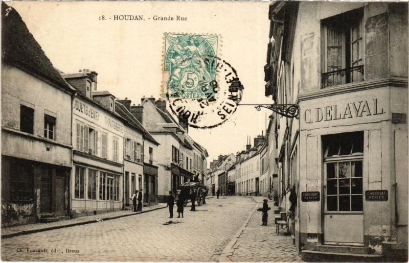 Carte postale ancienne Houdan Grande Rue France à Houdan