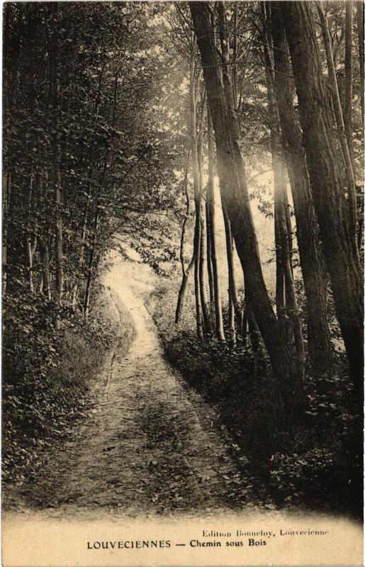 Carte postale ancienne Louveciennes Chemin sous Bois France à Louveciennes