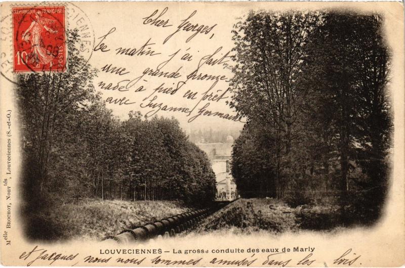 Carte postale ancienne Louveciennes La Grosse conduite des eaux de Marly France à Louveciennes