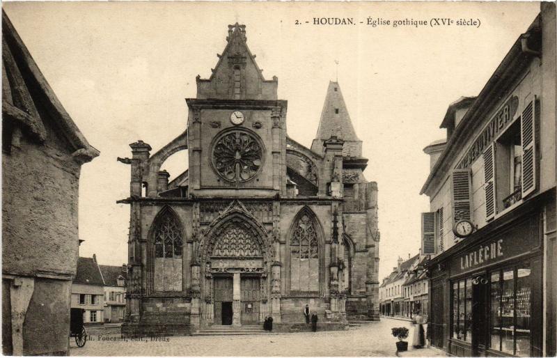 Carte postale ancienne Houdan Eglise gothique France à Houdan