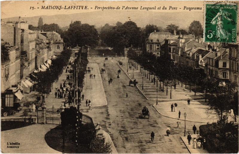 Carte postale ancienne Maisons-Laffitte Perspective de l'Avenue Longueil France à Maisons-Laffitte