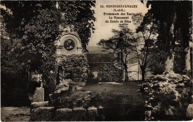 Carte postale ancienne Montfort l'Amaury Promenade des Tours France à Montfort-l'Amaury