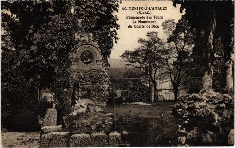 Carte postale ancienne Montfort l'Amaury Promenade des Tours France à Montfort-l'Amaury