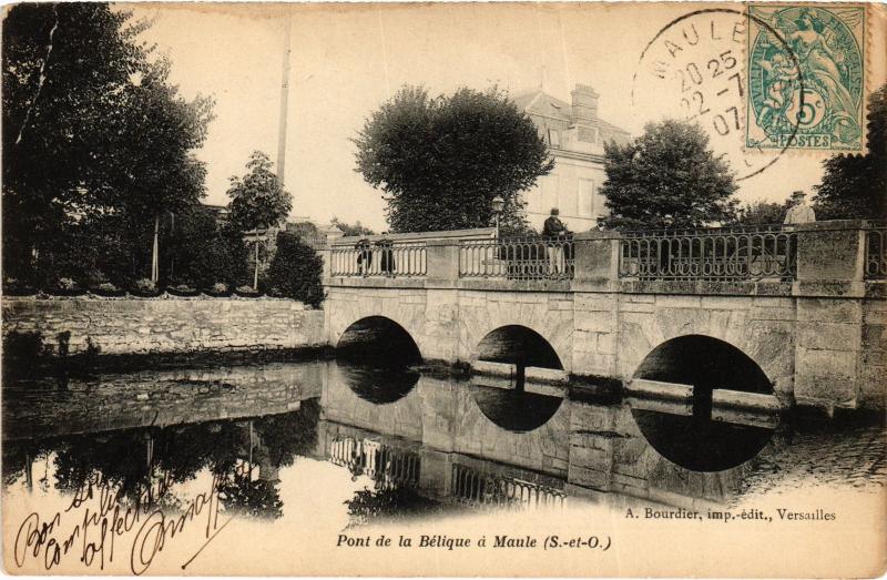 Carte postale ancienne Maule Pont de la Belique France à Maule