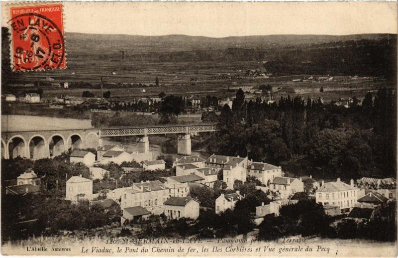 Carte postale ancienne Saint-Germain en Laye Le Viaduc, le Pont du Chemin de fer France à Saint-Germain-en-Laye