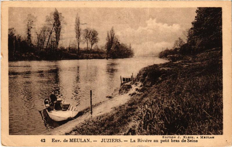 Carte postale ancienne Juziers La Riviere au petit bras de Seine France à Juziers