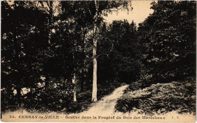 Carte postale ancienne Cernay la Ville Sentier dans la Fougere du Bois France à Cernay-la-Ville