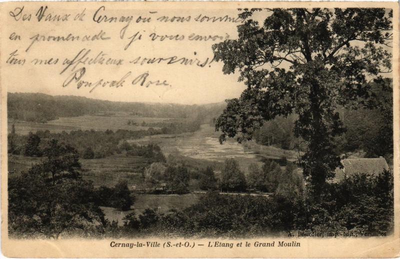 Carte postale ancienne Cernay la Ville L'Etang et le Grand Moulin France à Cernay-la-Ville