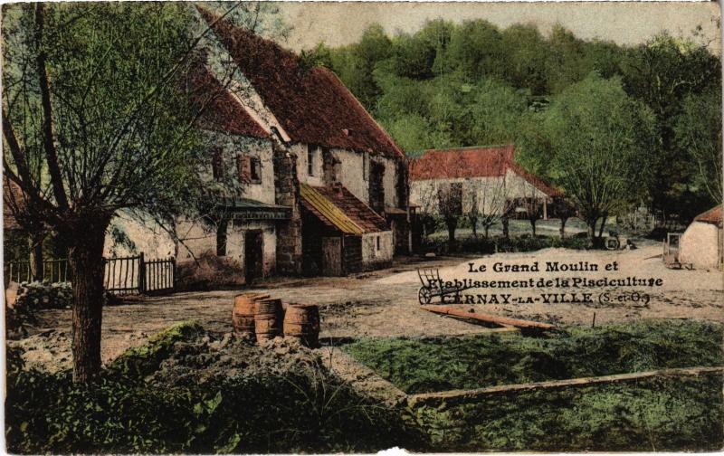 Carte postale ancienne Cernay la Ville Le Grand Moulin et Etablissement France à Ablis