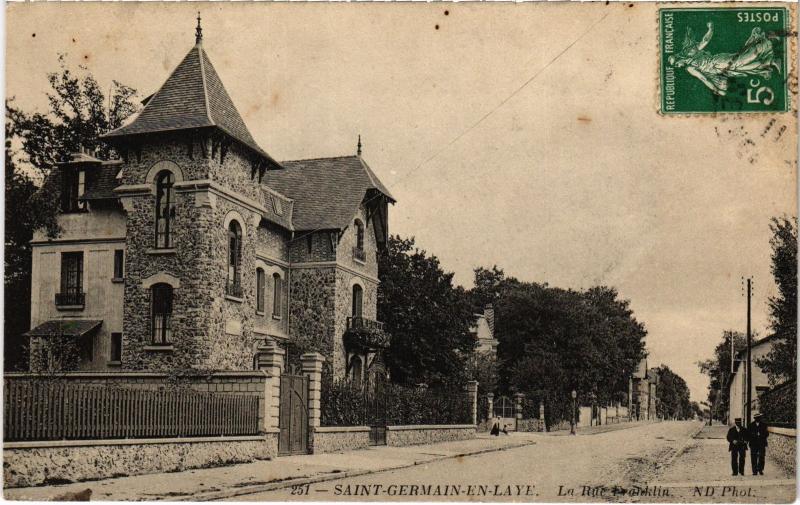 Carte postale ancienne Saint-Germain en Laye La Rue Franklin France à Saint-Germain-en-Laye
