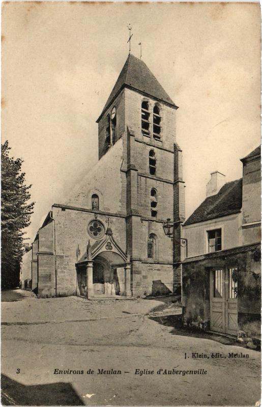 Carte postale ancienne Aubergenville L'Eglise France à Aubergenville