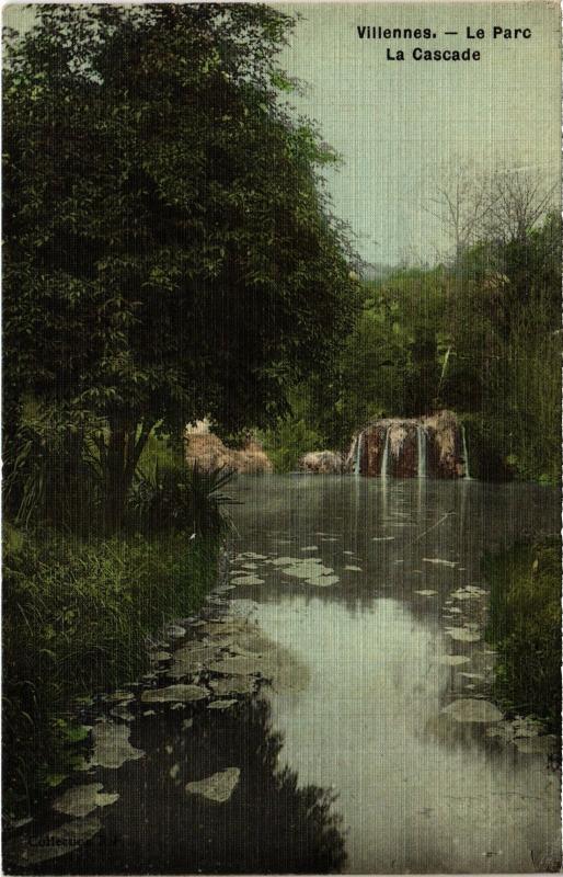 Carte postale ancienne Villennes s Seine Le Parc, La Cascade France