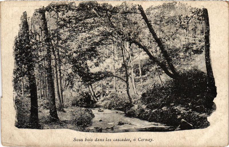 Carte postale ancienne Cernay la Ville Sous bois dans les cascades France à Cernay-la-Ville