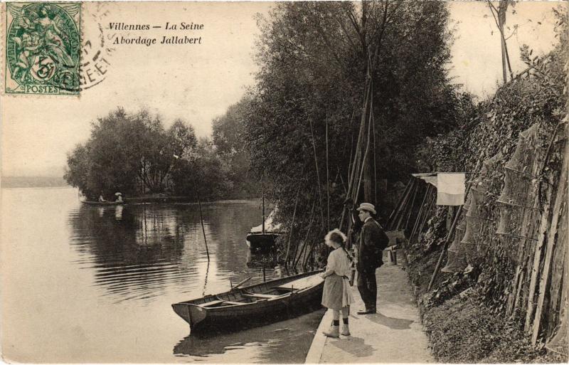 Carte postale ancienne Villennes s Seine La Seine, Abordage Jallabert France