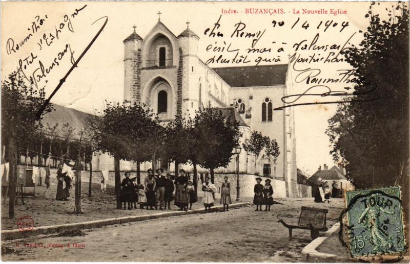 Carte postale ancienne Buzancais La Nouvelle Eglise France