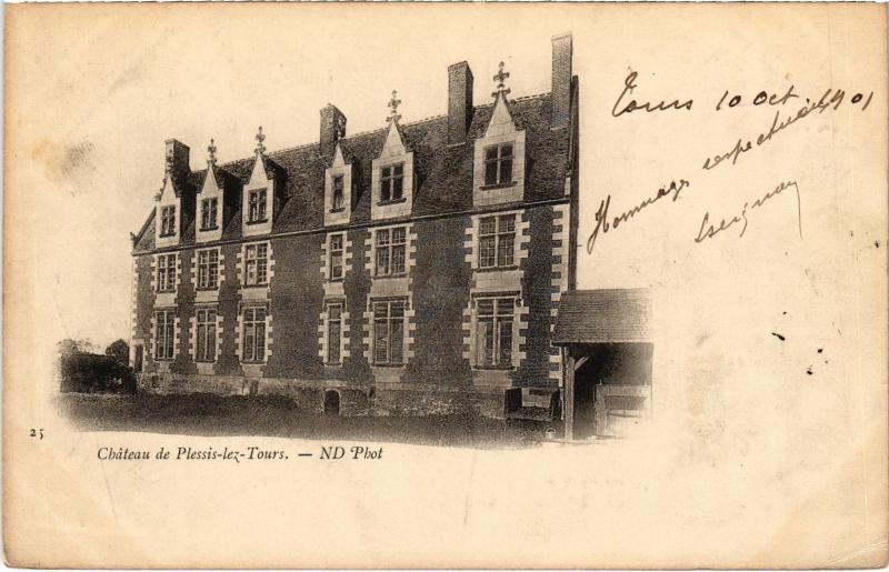 Carte postale ancienne Plessis lez Tours Le Chateau France à Tours