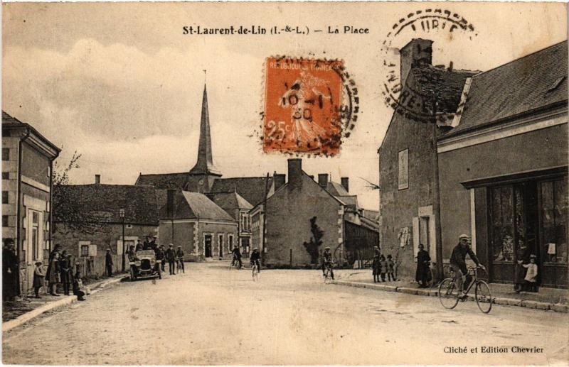 Carte postale ancienne Saint-Laurent de Lin La Place France à Saint-Laurent-de-Lin