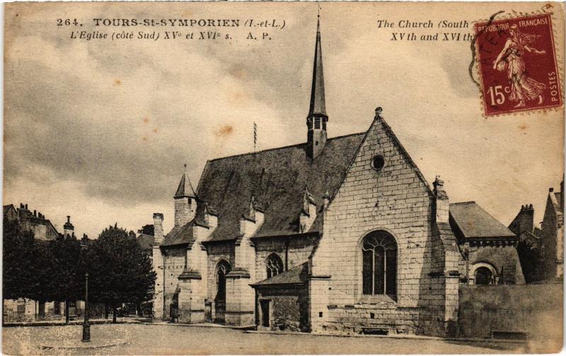 Carte postale ancienne Tours Saint-Symporien L'Eglise France à Tours