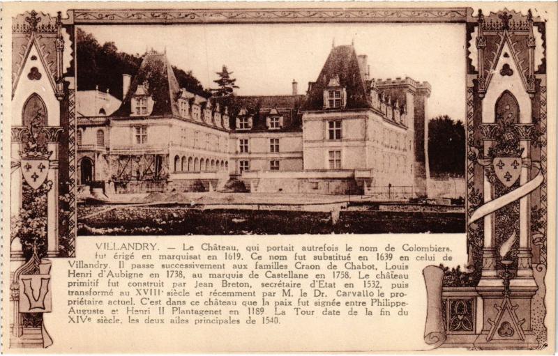 Carte postale ancienne Villandry Le Chateau France à Villandry